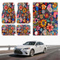 Automotive Floor Mats 5 Pcs, Universal Car Floor Mats,Floral Car Mats, Flower Car Accessory for SUVs/Sedan/Wagons, Durable Protective Mat, Trunk Liner for Families/Travel Enthusiasts - style: Bundle88