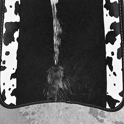 CAR PASS Waterproof Universal 3Pcs Car Floor Mats, Cow Print Car Mats Fit for SUV,Vans,sedans, Trucks,Set of Vehicles Car Carpet with Driver Heel Pad and Nibs Backing, Cute Women Girly (Black White) - color: Cow Print（3Pcs）