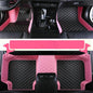 Custom Artificial Leather Waterproof All-Weather Car Floor Mats Fit for 99% Sedan SUV Sports Car Vehicle Car Mat (Pink Black Beige) - color: Pink Black beige