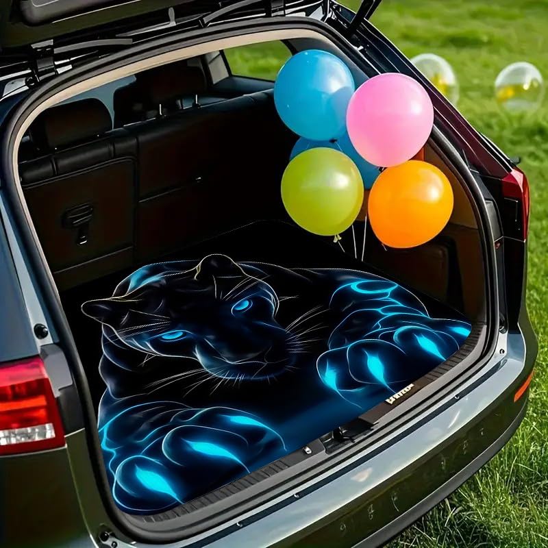 Universal Car Trunk Mat 29" x 39", Cheetah Elements Print All Weather Durable Cargo Mat Protector for SUV, Truck, Van | Stylish Cargo Liner Cover Leopard Print Car Accessories - color: Cheetah Elements