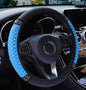 Microfiber Leather Steering Wheel Cover With Anti-Slip Lining Universal Car Accessory for Steering Wheel with a Diameter of 14.5-15 inch (Blue) - color: Blue
