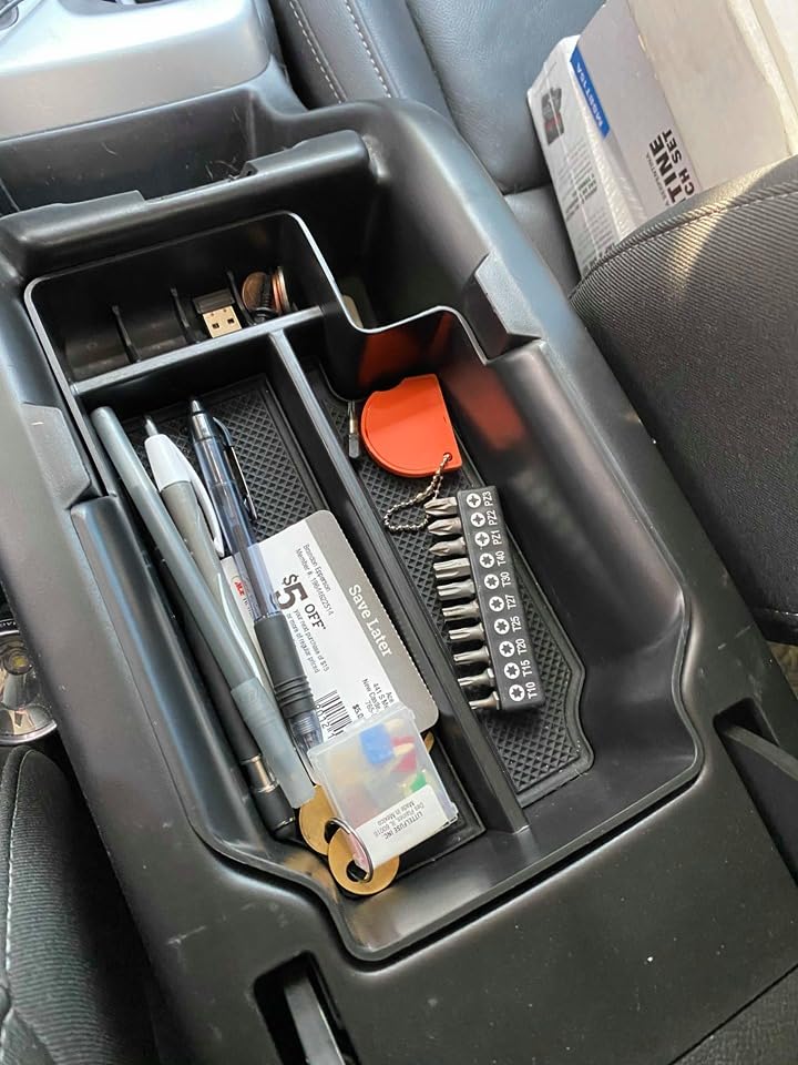 Compatible with Center Console Tray Chevy Colorado/GMC Canyon Accessories 2015-2020 2021 2022 - color: Black Trim
