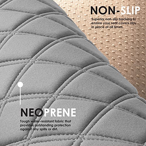 FH Group Neosupreme Automotive Seat Cushions - Universal Fit, Rear Car Seat Cushion With Non-Slip Silicone Backing for SUV, Sedan, Van - Gray - color: Gray, style: Rear Bench
