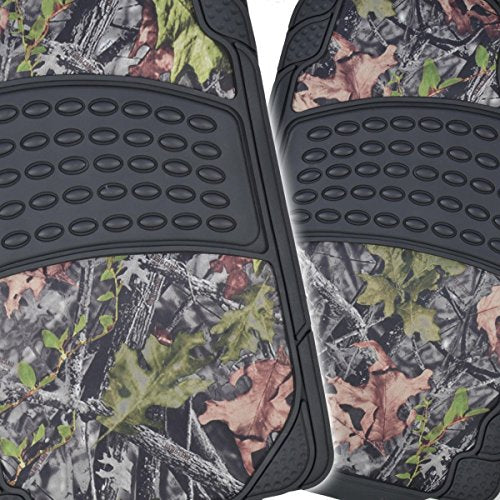 BDK Camouflage 4 Piece All Weather Waterproof Rubber Car Floor Mats - Fit Most Car Truck SUV, Trimmable, Heavy Duty - MT-684-CM