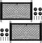 Frienda 2 Pieces Stretchable Small Cargo Net Pocket Storage Mesh Net Elastic Automotive Storage Pouch with 8 Pieces Mounting Screws and Hooks for Truck Car SUV Boats(17.7 x 9.8 Inches) - size: 17.7 x 9.8 Inches