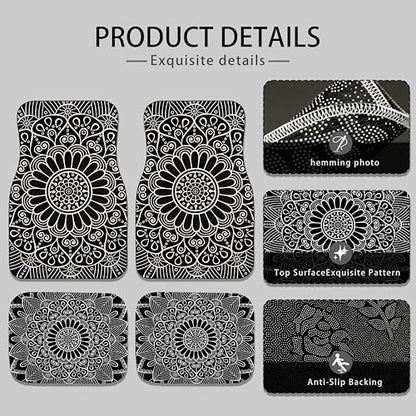 Automotive Floor Mats 4Pcs, Siberian-Style Car Floor Mats, Universal Front Rear Car Carpet,Durable Protective Car Rugs,Car Accessories for SUVs/Sedan/Wagons (Set 2)