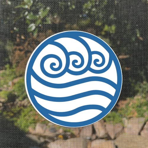 Screen Door Magnets Double Sided – Keep People, Kids, and Dogs from Running into The Screen Door - Robbins Aria Blue Water - color: Blue Water Symbol