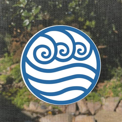 Screen Door Magnets Double Sided – Keep People, Kids, and Dogs from Running into The Screen Door - Robbins Aria Blue Water - color: Blue Water Symbol