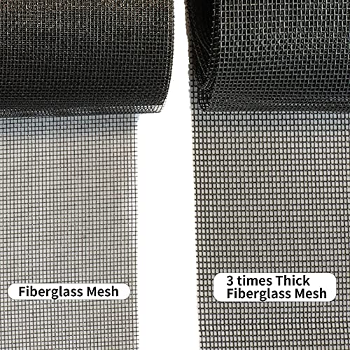 Tooltriz Pet Proof Window Screen Replacement, 48“ x 100" Upgraded Thicken Charcoal Fiberglass Mesh for Sliding Pet Screen Door Repair Kit - Screen Door Protector for Dogs Patio Screen mesh