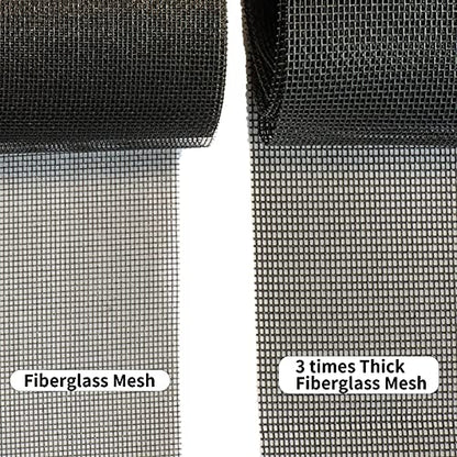 Tooltriz Pet Proof Window Screen Replacement, 48“ x 100" Upgraded Thicken Charcoal Fiberglass Mesh for Sliding Pet Screen Door Repair Kit - Screen Door Protector for Dogs Patio Screen mesh