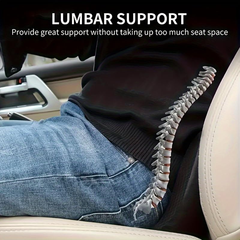 Mautoply Memory Foam Car Seat Cushion for Back Pain Relief - Lumbar Support Pillow for Driving, Office & Car Ergonomic Wedge Cushion for Short Drivers