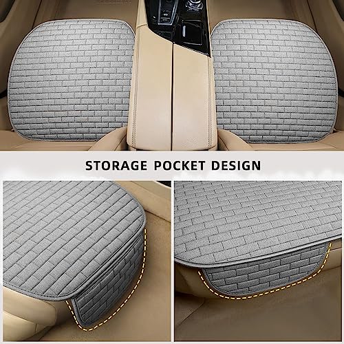 Car Seat Covers Front Seats,2 Pack Seat Covers for Cars Truck SUV,Front Seat Covers with Storage Pocket,Bottom Auto Seat Cushion Pad Mat for Most Vehicles-Gray,Front 2 Pcs - color: Gray 2 Pcs