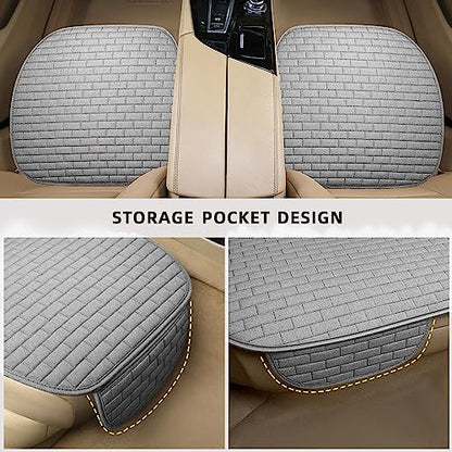 Car Seat Covers Front Seats,2 Pack Seat Covers for Cars Truck SUV,Front Seat Covers with Storage Pocket,Bottom Auto Seat Cushion Pad Mat for Most Vehicles-Gray,Front 2 Pcs - color: Gray 2 Pcs