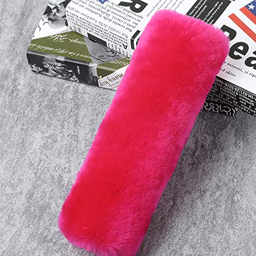 2 Pack Natural Fur Comfort Auto Authentic Sheepskin Car Seat Belt Pads for Adults, Soft Texture Shoulder Neck Cushion Pad Protector, Genuine Australia Merino Wool Cover (Reddish Pink) - color: Red Pink, size: Shearling Wool