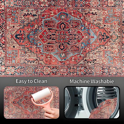 Universal Car Trunk Mat 29" x 39", Retro Red Pattern All Weather Trunk Protection Cargo Liner, Durable Cargo Mat Rear Trunk Liner, Stylish Vehicle Interior Accessories Suitable for Most Car Models - color: Retro Red Pattern