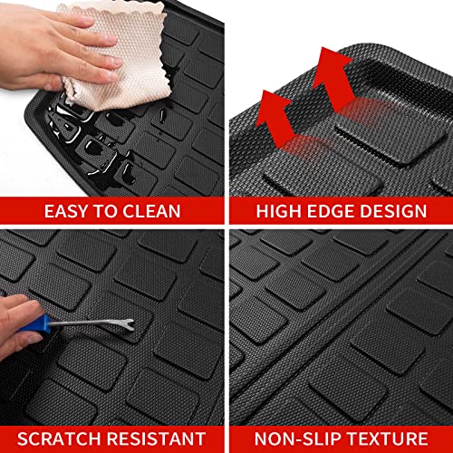 Cargo Mat Compatible with 2020-2025 2026 Ford Explorer Trunk Mat Cargo Liner Seat Back Cover Protector TPE All Weather Trunk Liners 2025 Explorer Accessories (Trunk Mat + Backrest Mats) - style: For Ford Explorer 3Pcs| 2020-2026