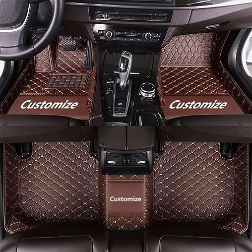 Custom Making Car Floor Mats for 97.5% Car Model Luxury Leather All Weather Waterproof Anti-Skid Full Coverage Liners (Browm) - color: Browm