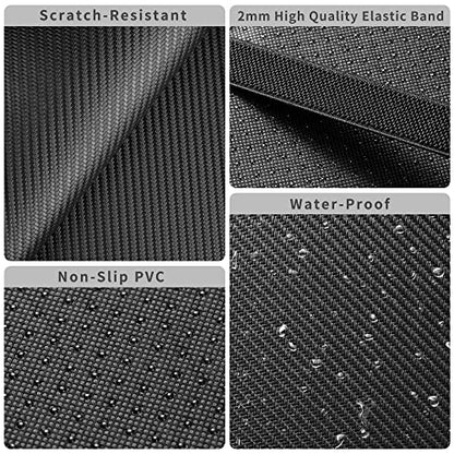Car Armrest Covers, Vehicle Center Console Cover, Middle Storage Pads, Dog & Cat Paws Protetor, Carbon Fiber PU Leather, Waterproof, Anti-Slip, Auto Interior Accessories, Black, Size S