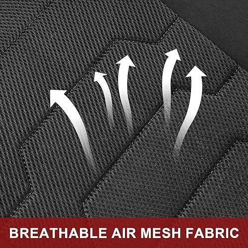 Breathable Car Seat Covers Full Seats,3D Air Mesh Cloth Seat Covers for Cars, Split Bench Compatible Car Interior Covers, Universal Fit Most Car Sedan Truck SUV(Black)