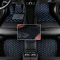 Custom Artificial Leather Waterproof All-Weather Car Floor Mats Fit for 99% Sedan SUV Sports Car Vehicle Car Mat (Black Blue) - color: Black blue