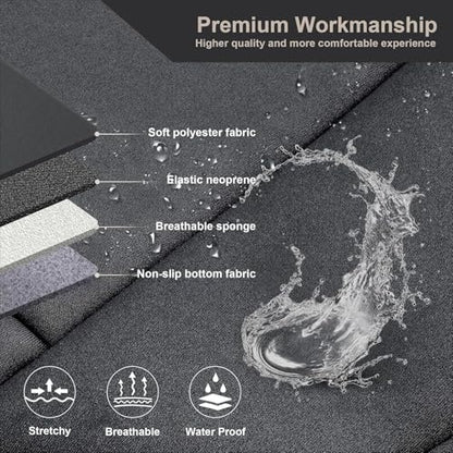 GIANT PANDA Neoprene Full Set Car Seat Covers, Leak-Proof & Waterproof Front&Rear/Back Car Seat Protector Fit 95% Cars Sedans SUV（Beige+Black） - color: Beige&Black, size: Full Set