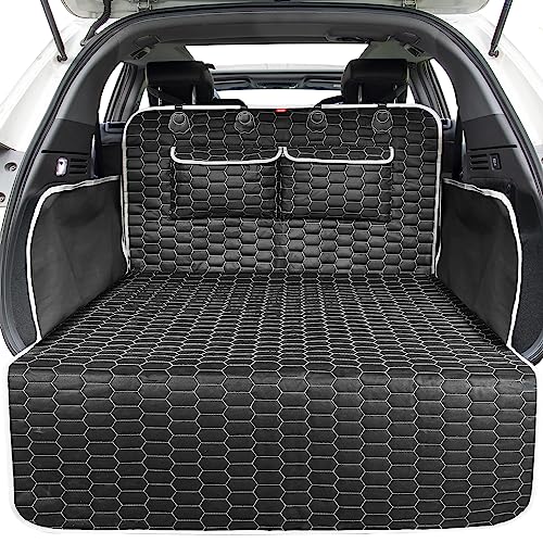 Oasser Cargo Liner for Dogs Trunk Cover, Waterproof Cargo Cover Pet Trunk Mat with Side Flaps & Bumper Protector 2 Large Pockets Nonslip Durable Soft for SUVs Sedans Vans (40.5'' x 72.8'') - size: L (40.5 x 72.8 inch)