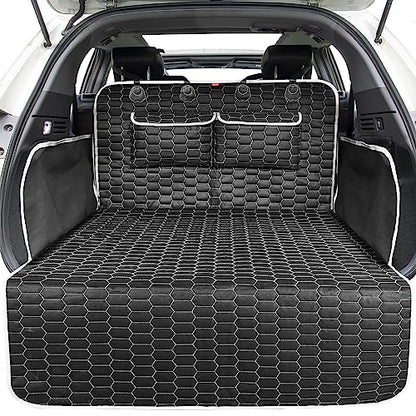 Oasser Cargo Liner for Dogs Trunk Cover, Waterproof Cargo Cover Pet Trunk Mat with Side Flaps & Bumper Protector 2 Large Pockets Nonslip Durable Soft for SUVs Sedans Vans (40.5'' x 72.8'') - size: L (40.5 x 72.8 inch)