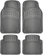 OxGord Universal Fit 4-Piece Full Set Eagle Heavy Duty Rubber Floor Mat - (Gray)
