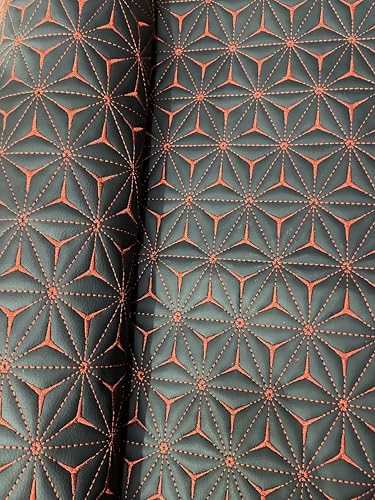 Quilted Foam Vinyl Fabric King Crown Classic Pattern with 0.23" Sponge Backing Faux Leather Fabric for Car Headliner, Furniture Upholstery, Headboards,Diamond 2" x 3" (Triangle) - color: Triangle