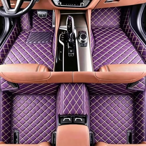 Custom Personalized Floor Mats for Cars, Luxury Full Coverage All Weather Car Mats, Anti-Slip Car Mat Set, Customize Floor Mat for 99% of Sedan, Trucks SUV (Purple) - color: Purple