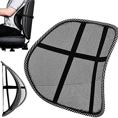 Breathable & Cool Mesh Support | Lumbar Support Cushion Seat Back Muscle Car Home Office Chair Pain Relief Travel Lumbar Mesh Supporter