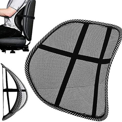 Breathable & Cool Mesh Support | Lumbar Support Cushion Seat Back Muscle Car Home Office Chair Pain Relief Travel Lumbar Mesh Supporter