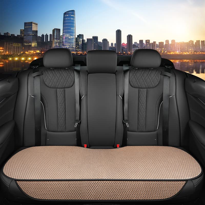 Breathable Universal Four Seasons Car Seat Covers, Luxury Include Front Car Seat Protector and RearCar Seat Cushion,Compatible with 95% Vehicles， Fit for Cars Truck SUV (Beige,3PCS) - color: Beige-3PCS