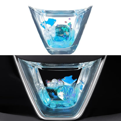 Car Steering Wheel Sticker Acrylic Ornament Charm Interior Decor Decorative Sticker Easy Install for Model Y/3- Clear Blue
