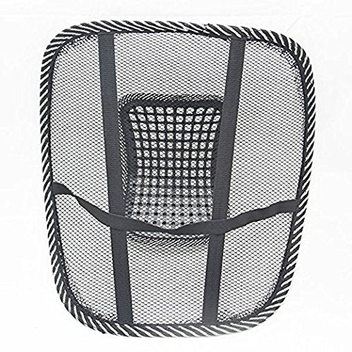 Black Lumbar Mesh Back Brace Support Office Home Car Seat Chair Ventilate Cool Cushion Pad with Massage | Breathable, Massage Beads for Ultimate Comfort (1 Piece)