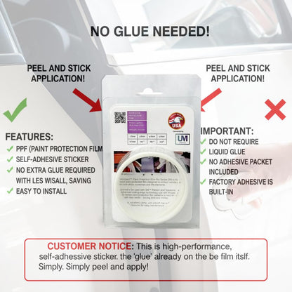 Door Edge Paint Protection Film, Car Door Handle Cup, Scotch Guard, Mini Knife, Squeege Cloth PPF Precut, Universal Fit, Protector, Upromax SelfHealing Scratch (Door Edge/Clear/4-Doors)