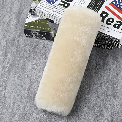 2 Pack Automotive Authentic Sheepskin Car Seat Belt Pads, Soft Shoulder Pad, Neck Cushion Protector, Genuine Natural Merino Wool (Pearl) - color: Pearl, size: Shearling Wool