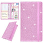 Wisdompro Car Document Holder Organiser, PU Leather Vehicle Insurance and Registration Holders Wallet Case for ID Card, Driving Licence, Key Contact Information Cards - color: Glitter Pink