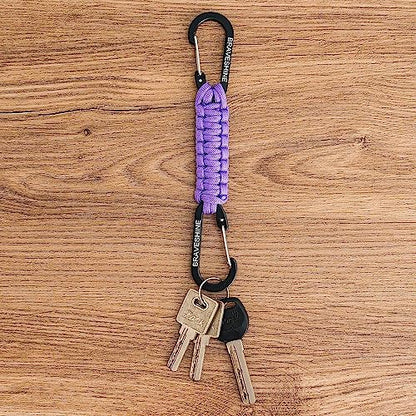 BRAVESHINE Paracord Keychain Carabiner Clip, D Ring Lanyard Hanger Stroller Hook for Water Bottle, Key, Backpacks, Men, Women