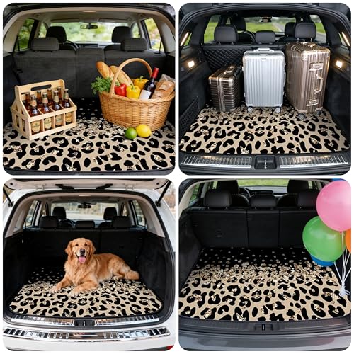 Car Trunk Mat - Universal Size 29" x 39", Leopard Print Pattern Cargo Liner, Car Accessory for SUVs/Sedan/Wagons, Durable Protective Mat, Trunk Liner for Families/Travel Enthusiasts - style: Leopard Print-9