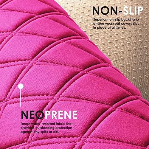 FH Group Car Seat Cover Cushion - Cars Trucks SUV, Neosupreme Car Seat Cushions, Waterproof Car Seat Cover Cushion, Universal Fit Car Seat Protector Rear Set Pink - color: Pink, style: Rear Bench