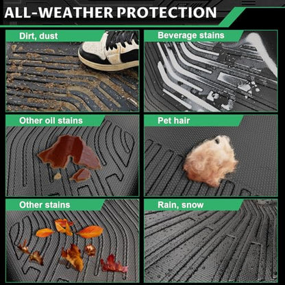 Floor Mats & Cargo Liner for Honda CRV 2007 2008 2009 2010 2011, Custom Fit TPE Waterproof Anti-Slip 1st & 2nd Row & Trunk Liner Mats Accessories for Honda CR-V 2011