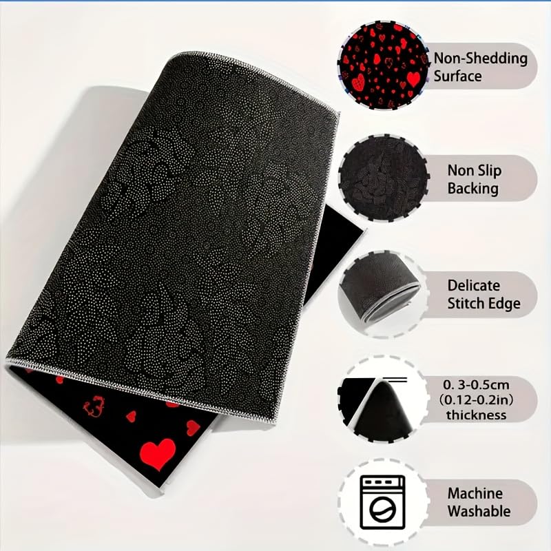 Universal Car Trunk Mat 29" x 39", Red Heart Print All Weather Trunk Protection Cargo Liner, Durable Cargo Mat Rear Trunk Liner, Stylish Vehicle Interior Accessories Suitable for Most Car Models - color: Red Heart Print