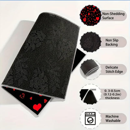 Universal Car Trunk Mat 29" x 39", Red Heart Print All Weather Trunk Protection Cargo Liner, Durable Cargo Mat Rear Trunk Liner, Stylish Vehicle Interior Accessories Suitable for Most Car Models - color: Red Heart Print