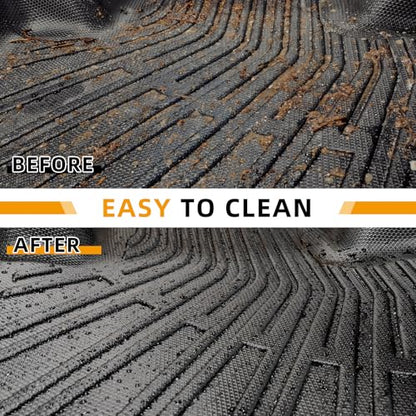 Floor Mats for Audi Q5 2009-2011 2012 2013 2014 2015 2016 2017, TPE 2010 Q5 Floor Mats 1st & 2nd Row,Waterproof Summer Winter Non-Slip All Weather Floor Liners Car Accessories - style: 12)2009-2017|Q5|Front&Rear Row