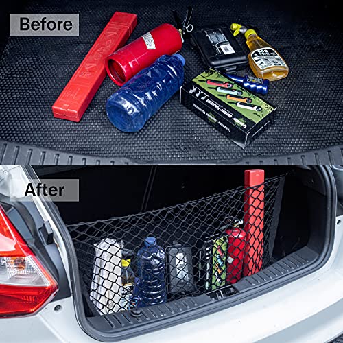 Amiss Cargo Net Stretchable, Car Exterior Accessories, Adjustable Elastic Trunk Storage Net with Hook for SUVs, Cars and Trucks (35.4x15.8 Inch) - size: 35.4x15.8 Inch