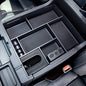 Compatible with Toyota Tundra Accessories 2014-2021 Center Console Organizer, Insert ABS Black Materials Tray, Armrest Secondary Storage Box - Full Tray - color: black