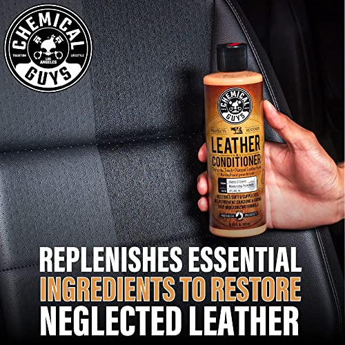 Chemical Guys Leather Cleaner and Conditioner Kit - Car Cleaner and Conditioner, Safely Cleans & Conditions Leather Car Interiors, Furniture, Shoes, Boots, Bags, Apparel & More, 2 Bottles (16 oz Each) - style: 16 Fl Oz KIT