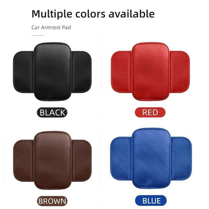 Car Center Console Cover Armrest Cover, Carbon Fiber PU Leather Auto Center Console Pad Protector with Side Storage Bags, Universal Waterproof Anti-Slip for Most Cars Trucks Vans