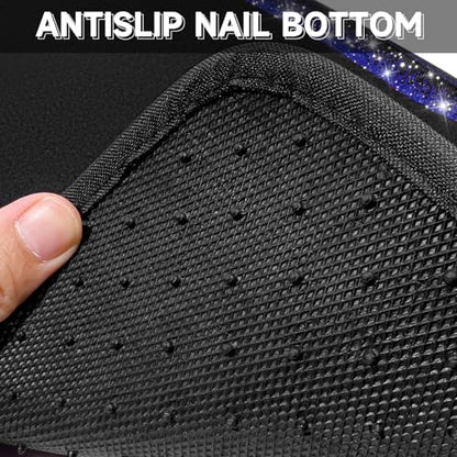 CAR PASS Bling Diamond Car Floor Mat Shining Carpet, Sparkly Glitter Crystal Anti-Slip PVC Heel Pad Automotive Universal Fit for SUV Sedan Car Van, 4pcs for Girl Cute Women, Black Blue - color: Blue Diamond